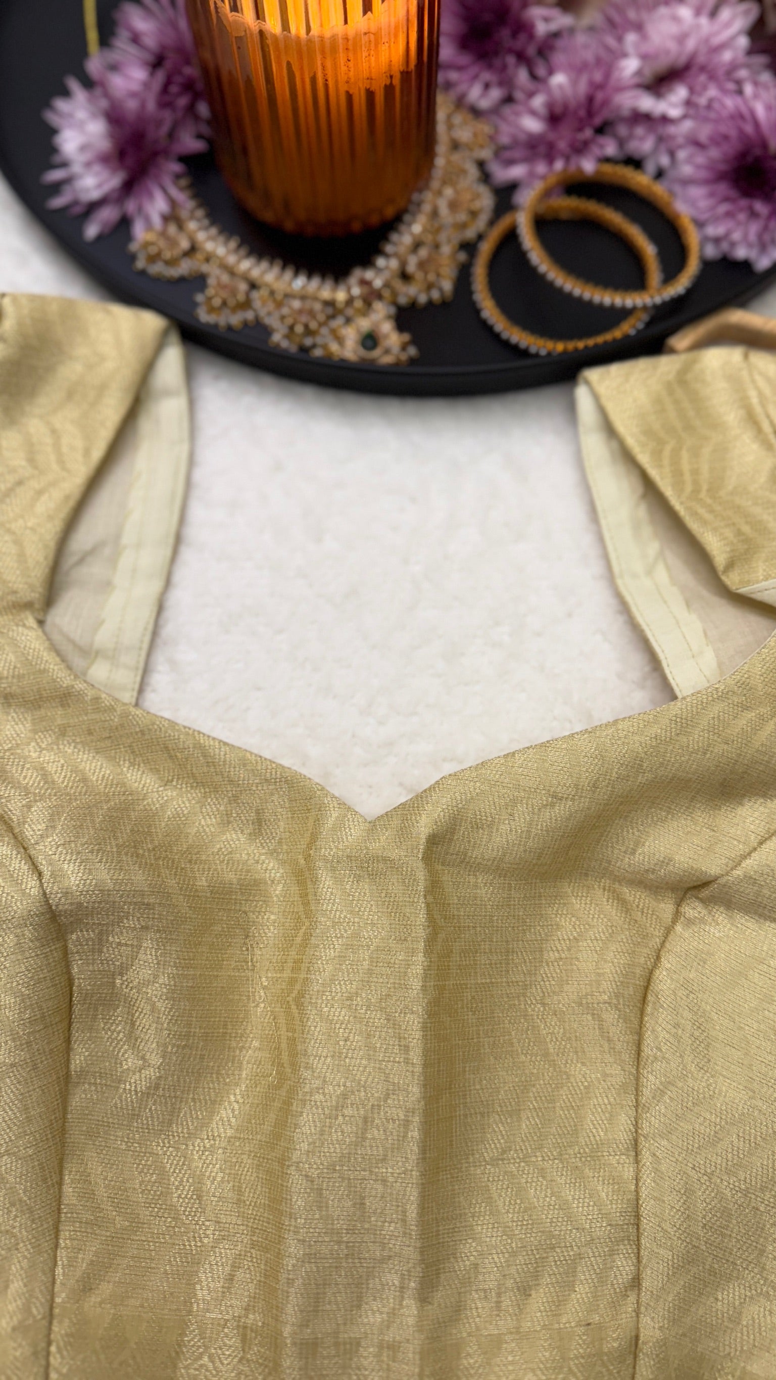 Premium Light Yellow Tissue Saree With Readymade Blouse